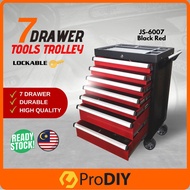 7 Drawer Tool Trolley JS-6007 Lockable Metal Tools Set Drawer Tool Cabinet With Wheel