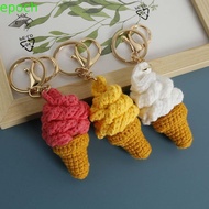 EPOCH Ice Cream Pendant, Handmaking Ice Cream Cone Crochet Keychain, Jewelry Gift Cartoon Woven Mini