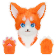 สัตว์แมว Fursuit หน้ากาก Furry และ Therian Paw ถุงมือชุดสําหรับ Halloween Cosplay เครื่องแต่งกายอุปก