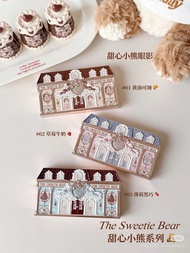 Phấn Mắt Bột Màu Mint Strawberry Milk Bear Sweet Heart Six Color Eyeshadow Palette Makeup Butter Bea