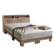 [特價]KIKY 巴清可充電二件床組 單人加大3.5尺(床頭箱+高腳六分床底)雪松色