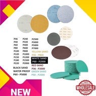 ABRASIVE MALL 5"125MM WET SAND DRY SAND Velcro Sand Disc Sandpaper P3000 P5000 P7000 GREEN WHITE RED