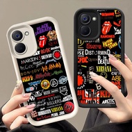 Q-89 Fashion Rock Black white Case for VIVO Y27 Y36 Y28 Y03 Y18E Y18S Y03t Y18i Y18 Y28S Y27S 5G