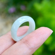 White Jade Ring Glass Texture size 52-53 mm