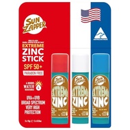 Sun Zapper Extreme Sunscreen Zinc Stick - Red, White, Blue 3-Pack SPF50+ Colored Zinc Oxide Sticks f