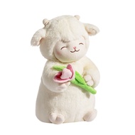 PROUD NEW ลูกแกะแกะ ของเล่นตุ๊กตาแกะ ยัดไส้ แกะกับทิวลิป ตุ๊กตาสัตว์ตุ๊กตา คาวาอิ น่ารักน่ารักๆ ของเล่นสัตว์ของเล่น ของขวัญวันคริสต์มาส