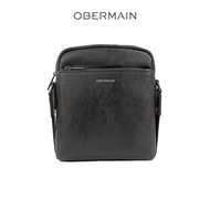 OBERMAIN Men's Sling Bag / Synthetic Leather / Black / OBC498P2