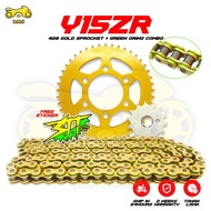 STT Set Rantai Gold O-Ring & Sprocket 415/428 | Y15 Y15ZR Y16 Y16ZR FZ150 | Tahan Lasak