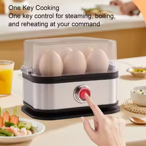 Electric Egg Cooker Rapid Egg Cooker 6 Egg Capacity Stainless Steel Smart Boiled Egg Maker Machine f