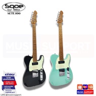 SQOE SETL400 กีตาร์ไฟฟ้าทรง Telecaster BK