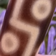 41.6mm X 12.9mm Cinnabar Nine-Eyed Dzi Collection Nine-Times Ethics Mercy Growth Authorities Visible