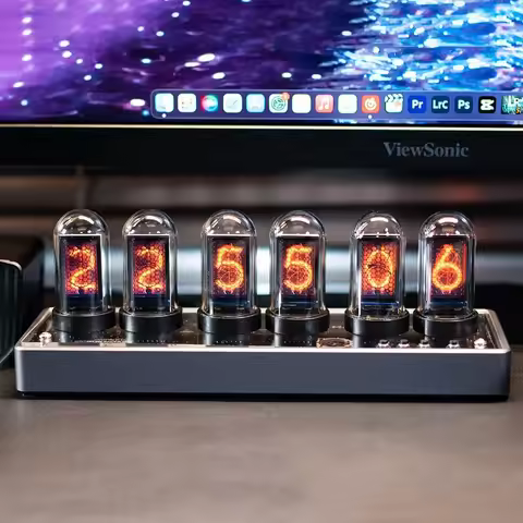 Nordic Desk Clocks Metal Table Clocks Luxury Nixie Tube Watch Wifi Clock Desktop Creative Table Acce