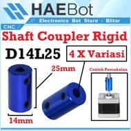 MESIN [HAEBOT] Rigid Shaft Coupler D14L25 4x4 4x5 4x6 4x7 4x8 4mm Coupling CNC 3D Printer Fixed Engi