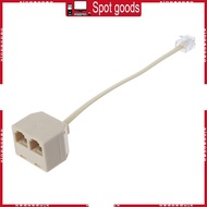 XI RJ11 Male Plug to 2 Female Adapter Telephone Wire Cat3 6P4C Connector 1 to 2