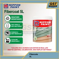 5L Nippon Paint Fibercote Cat Cement Paint Fiber Board Paint Kayu Cat Fascia Fiber Papan Simen