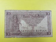 Uang Kuno Indonesia 10 Rupiah Tahun 1952 F Seri Kebudayaan