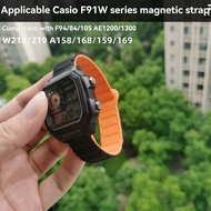 Suitable for casio casio F91W Strap Modified F94/84/105W Watch Strap AE1200/1300WH Silicone Magnetic