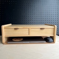 雙抽屜螢幕增高架(寬42CM) 收納 書桌展示架 手工 客製化雷射雕刻