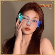 ROWANS Glowing LED Glasses, Cyberpunk Future Technology Waterproof Glasses, Cool Disco Colorful  Gla