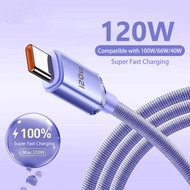 Cable 120W 6A Fast Charging USB Type C Cable | Type C to Type C Data Cord 1m / 1.5m / 2m Length