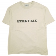 ESSENTIALS FEAR OF GOD Essentials Fear of God 橡膠 Logo T 卹，M 碼，米色，短袖，FOG 上衣 [二手] [ESSENTIALS FEAR OF 
