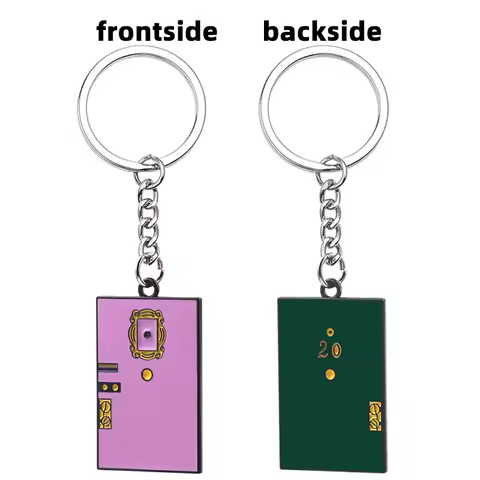 Voikukka Jewelry 2 Colors TV Show Friends Monica's Door Keychain Central Perk Coffee Time KeyChain F