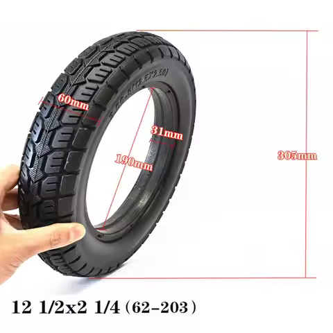 12 Inch Solid Tyre 12 1/2x2 1/4(62-203) Replacement Tires For E-Bike Scooter 12.5x2.50 Tire Wear-res