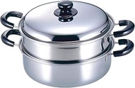 Shimomura Kihan 21436 2-Tier Steamer, 10.2 inches (26 cm), Pot, Induction Compatible, Stainless Steel