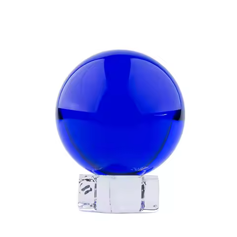 Dark Blue K9 Chandelier Crystal Glass Ball Lens Ball Crystal Ball Stand For Sphere Photography Decor