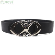 MAYWI Lether Belt, Moon Star Design Punk Y2k Belt, Gothic Y2k Pu Leather Cross Decorative Belt Men W