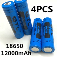 4PCS 100% New Original NCR18650B 3.7 v 12000 mah 18650 Lithium Rechargeable Battery For Panasonic Fl