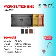 LEVANZO Kitchen Sink Workstation Color Series 8648SG - 860*483*250