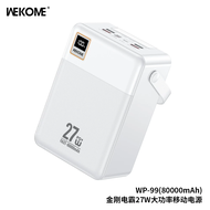 Wekome 30000mAh/ 50000mAh/ 60000mAh/ 80000mAh/ 100000mAh Powerbank PD 27W + QC 22.5W Fast Charging C