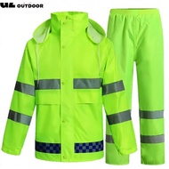 Double Layer Baju Hujan Set Motorcycle Bike Outdoor Waterproof Jacket Rainsuit ポリス PDRM standard