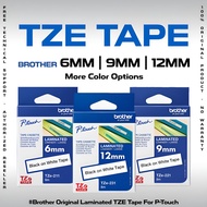 Brother 6mm 9mm 12mm Genuine Laminated TZe Label Tape For PT-H110 PT-D210 PT-P300BT PT-D460BT