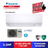 Daikin FTKF Series (R32) Standard Inverter Aircond [Wifi terbina dalam], FTKF25B (1HP), FTKF35C (1.5HP), FTKF50C (2HP), FTKF71C (2.5HP)