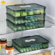 MXMUSTY Frozen Dumpling Box, Food Grade Multilayer Dumpling Storage Box, Kitchen Organizer Timing PET Fresh-keeping Food Storage Container for Refrigerator