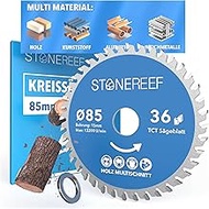 STONE REEF Saw Blade 85 x 15 – Circular Saw Blade [Includes Adapter to Bore 20 & 16 mm], Compatible 