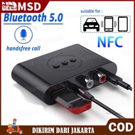 NFC Penerima Audio Bluetooth 5.0 Adaptor Nirkabel Musik Stereo 3D Kartu 2RCA 3.5Mm 3.5 AUX Jack untu