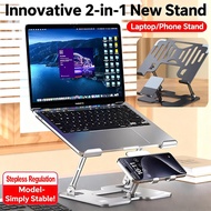 2-in-1 Laptop Tablet Stand 2 Clip Mount Smartphone Laptop Foldable Cooling Pad Foldable Lazy Bracket