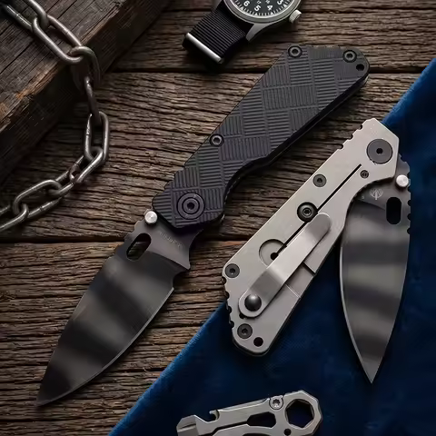 Strider SNG Tiger Stripe Pocket Folding Knife Titanium+G10 Handle Magnacut Camping Hiking Utility Me
