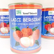 YUSUF TAIYOOB BERSIRAP LAICI BERSIRAP TIN 567G x 24 TIN (1 CARTON) LYCHEE IN SYRUP CANNED LYCHEE HALAL FRESH JUMBO