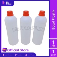 Botol Plastik HDPE Putih Agro 1 Liter, Botol Kosong Tutup Merah Segel