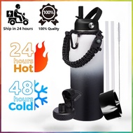 ● ❁ (40oz) Insulated Water Bottle Flask Tumbler 1 liter  Hot and Cold Vacuum with Spout Lid/Straw