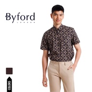 Byford Kemeja Lelaki | Byford Slim Fit Printed Cotton Short sleeve 3425006E