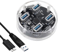 CY USB3.0 HUB 4 Ports with Rubber Transparent for Desktop Laptop Reserced External Power Supply