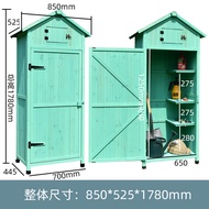 Outdoor Storage Cabinet Garden Tool House Waterproof Sun Protection Patio Solid Wood Shelf Garden Ya