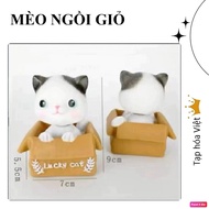 CAT BASKET for birthday cake decoration, plastic cat for cake decoration, funny cat