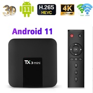 Tx3mini smart tv box android 11.0 2023 UHD HDR10 4K H. 265 Amlogic S905 5G WIFi iptv Set- top box multimedia 2GB 16G