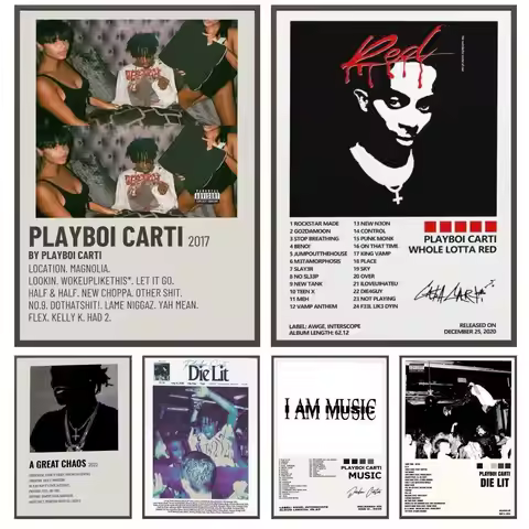 O-Opium Rap Playboi Carti Poster Versatile HD Waterproof Wall Art Self-Adhesive Decor for Any Space 